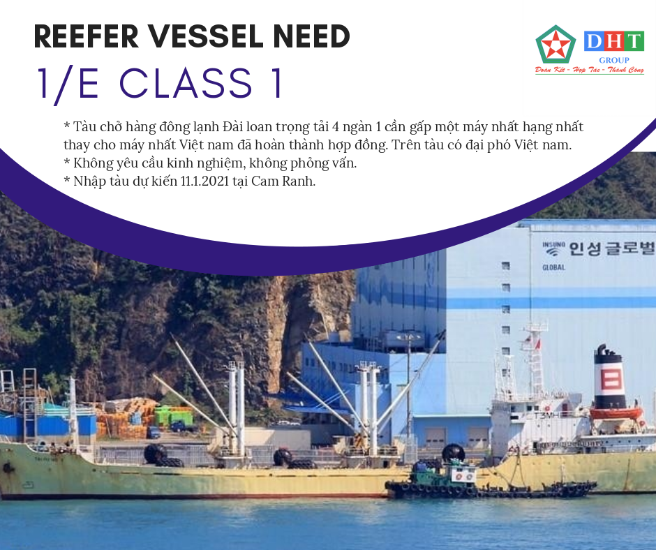 Tuyển gấp máy máy nhất tàu đông lạnh