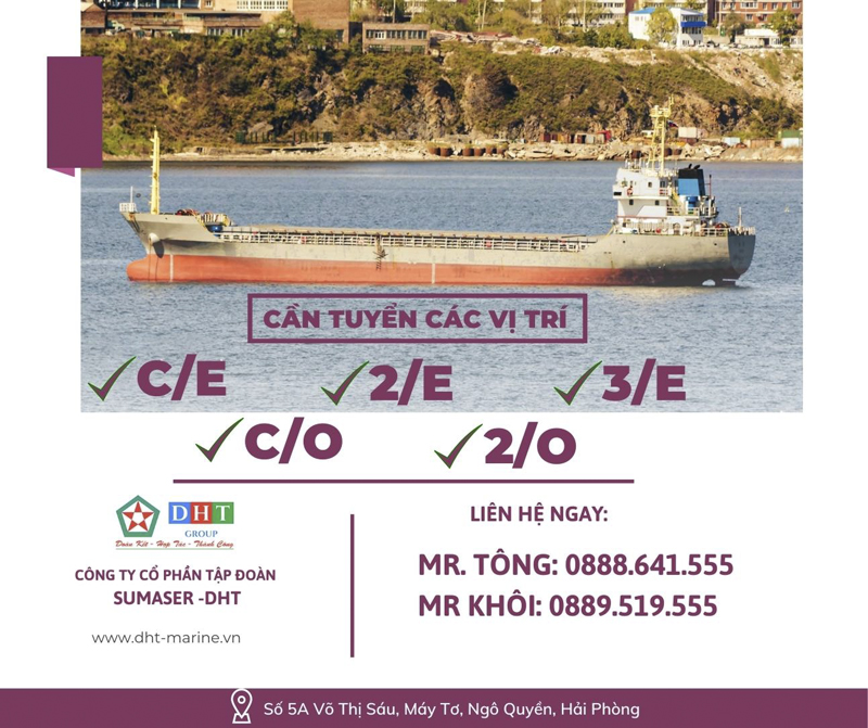 Tuyển dụng thuyền viên nhập tàu tháng 07/2023